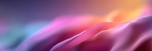 Colorful abstract landscape depicting soft waves and smooth gradients at sunset photo