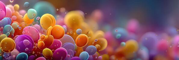 Colorful spheres create an abstract landscape of vibrant hues in a dynamic pattern photo