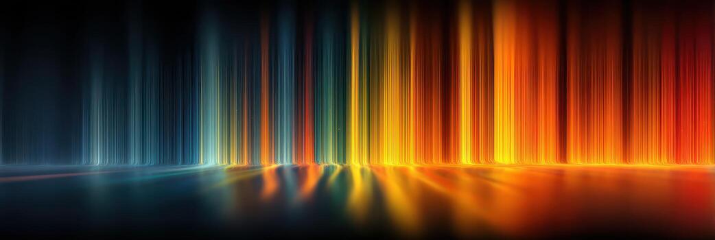 brillante colores iluminar un vibrante resumen antecedentes presentando fluido ligero patrones a noche foto