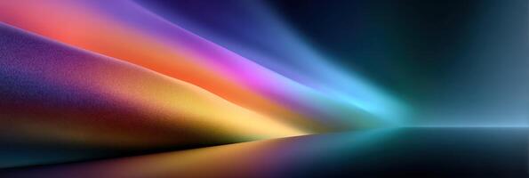 Colorful light waves create a vibrant abstract landscape during a serene evening photo