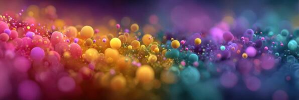 Colorful abstract background with vibrant spheres spreading across the canvas at dusk photo