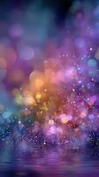 Colorful bokeh lights creating a dreamy atmosphere during an evening event with a magical ambiance photo