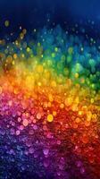 Vibrant rainbow colors create a mesmerizing bokeh effect in a colorful, artistic backdrop during a serene night photo