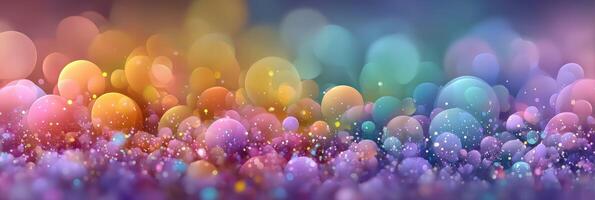 Colorful abstract background with luminous circles and shimmering textures in soft light photo
