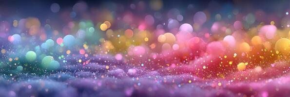 Vibrant display of colorful bokeh lights creating a dreamy atmosphere at twilight photo