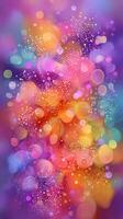 Colorful bokeh background with vibrant lights and soft focus in a dreamy atmosphere photo