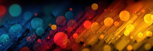 Bright abstract background with colorful light reflections and geometric shapes creating a vibrant visual effect photo