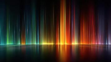 Colorful light beams illuminate a dark space creating an abstract visual effect during a nighttime display photo
