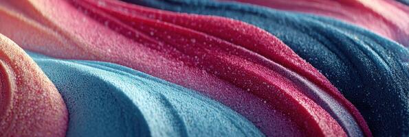 Colorful abstract waves of sand swirl in artistic patterns during a creative event in an art studio photo