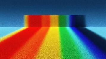 Colorful gradient spectrums create a vibrant visual effect in a bright, minimal setting photo