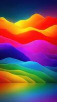 Colorful abstract landscape blending vibrant hues and soft gradients at twilight in a dreamy setting photo