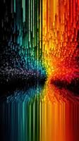 Colorful abstract design with vertical bars creating a vibrant visual effect in the dark background photo