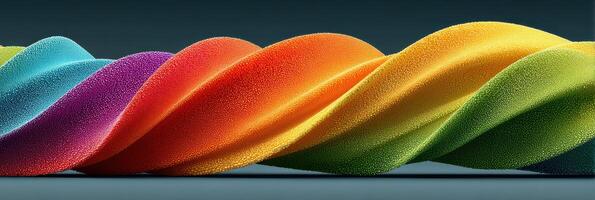 Colorful waves of textured material create an abstract visual experience in a modern art display photo