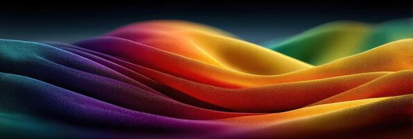 Colorful fabric waves create a vibrant display representing diversity and unity in a dynamic visual design photo