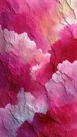 Colorful abstract artwork showcasing shades of pink and red with textured patterns and subtle gradients photo