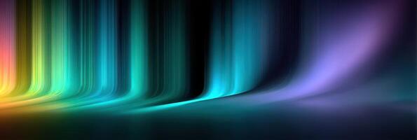Vibrant light waves gracefully flow in a gradient of colors during a nighttime display photo