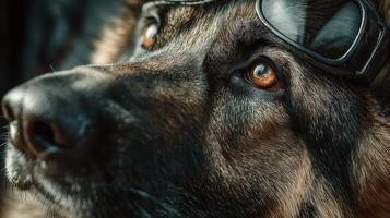 Dog wearing sunglasses enjoys a sunny day in a comfortable setting photo