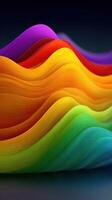 Colorful flowing waves create a vibrant visual display in a digital artwork showcasing hue transitions photo