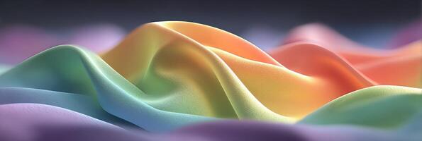 Colorful fabric waves flow together in a vibrant display representing unity and diversity photo
