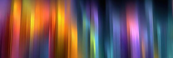 Colorful abstract display with vibrant hues creating a rhythmic flow in a dark space during evening hours photo