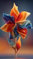Colorful flower sculpture made from paper in an artistic display of creativity and craftsmanship photo