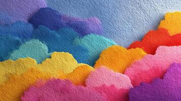 Colorful abstract landscape with vibrant clouds and soft textures during daylight photo