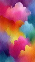 Colorful abstract watercolor artwork depicting vibrant hues blending together in a dynamic composition photo