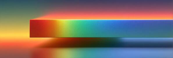 Colorful gradient abstract displaying vibrant rainbow hues shining against a smooth, reflective background in modern design photo