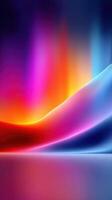 Vibrant abstract landscape with flowing colors in a serene atmosphere during twilight hours photo