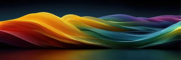 Colorful flowing waves create a mesmerizing abstract pattern against a dark background in a vibrant display of motion photo