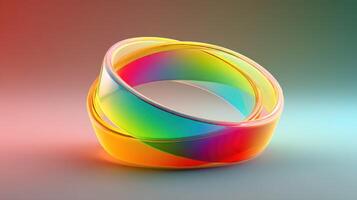 Colorful transparent rings create a vibrant display against a gradient background in this artistic composition photo