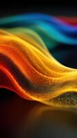 Vibrant abstract waves of color flowing smoothly across a dark background in a creative visual display of motion and light photo