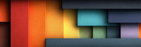 Colorful layered paper design with gradients and textures displayed on a flat surface photo