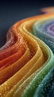 Colorful glitter waves flowing gently across a dark background, creating a mesmerizing display of texture and light effects photo