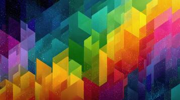Colorful geometric abstract art showcasing vibrant shapes and patterns in a dynamic composition photo