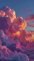 Colorful clouds fill the sky at sunset, creating a breathtaking display of nature's beauty and serenity photo