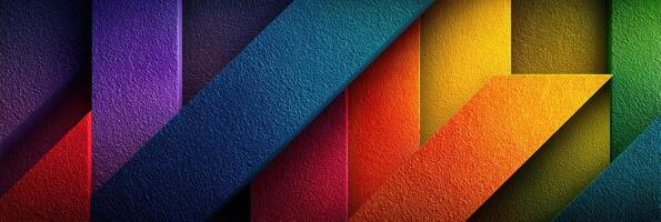 Geometric abstract art with vibrant colors and textured surfaces showcasing depth and dimension in a creative composition photo