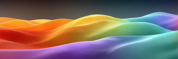 Colorful undulating waves in a vibrant gradient landscape at dusk photo