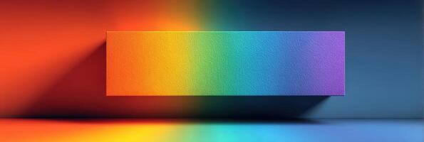 Vibrant display of gradient colors with soft shadows in a minimalist space photo
