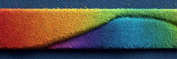 Colorful sand creating a vibrant rainbow pattern during an artistic display at a creative event in a studio photo