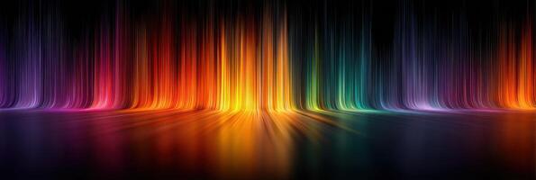 Colorful light display during a vibrant artistic performance in a darkened space at night photo