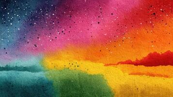 Colorful abstract watercolor design inspired by the night sky with vibrant hues blending into each other photo