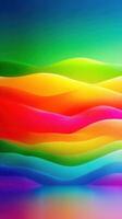 Colorful abstract waves blend seamlessly in a vibrant gradient landscape during daylight photo