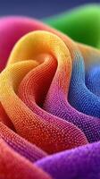 Colorful fabric draped with shimmering droplets creates an eye-catching pattern in soft light photo