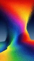 Colorful gradient wave of particles flowing smoothly in a vibrant, abstract landscape photo