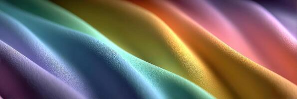 Colorful wavy fabric creating a vibrant texture under soft lighting in a cozy setting during the evening photo