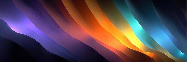 Colorful abstract waves flowing smoothly in a vibrant display of hues on a dark background during nighttime photo