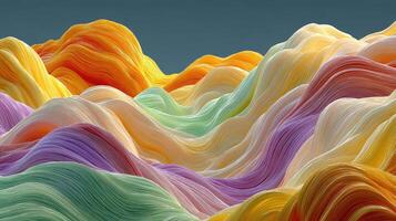 Colorful undulating waves of abstract art displaying vibrant textures and flowing lines in a stunning landscape photo