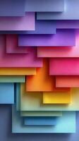 Colorful layers of paper arranged in a vibrant and artistic display showcasing various hues and shades across a flat surface photo