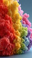Colorful cloud-like formations create a vibrant display resembling abstract art in a studio setting photo